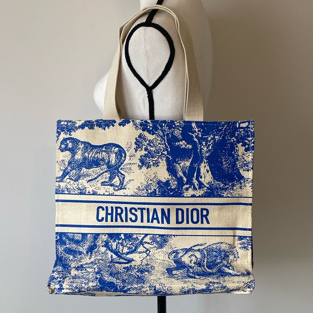 💙Christian Dior Straw Dioriviera Tote - Picture 2 of 13
